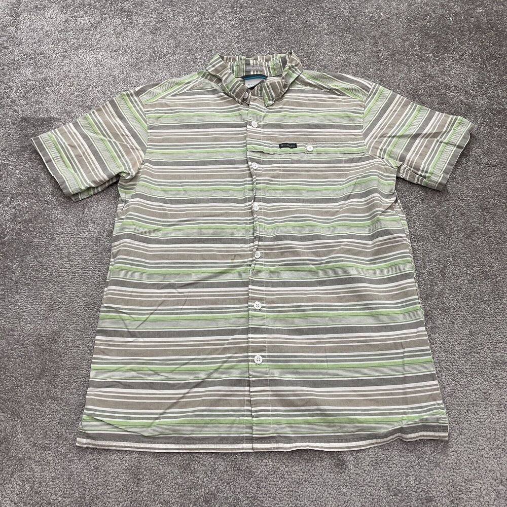 Columbia Regular Fit Shirt Mens Medium Multi Cotton Button Down Short Sleeve Top